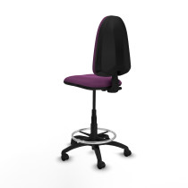 Taburete Aýna CP similpiel morado base poliamida ruedas nailon 50mm
