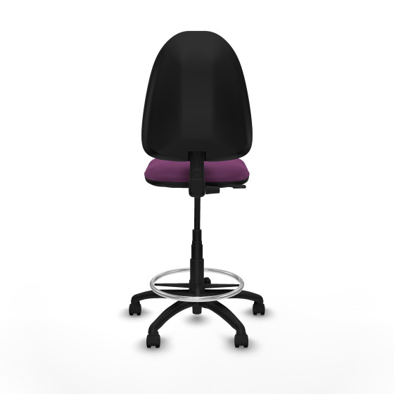 Taburete Aýna CP similpiel morado base poliamida ruedas nailon 50mm