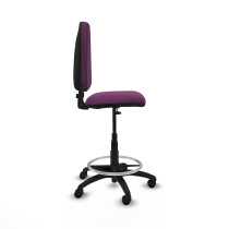 Taburete Aýna CP similpiel morado base poliamida ruedas nailon 50mm