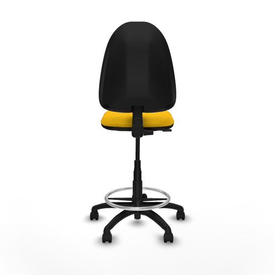 Taburete Aýna CP bali amarillo base poliamida ruedas nailon 50mm