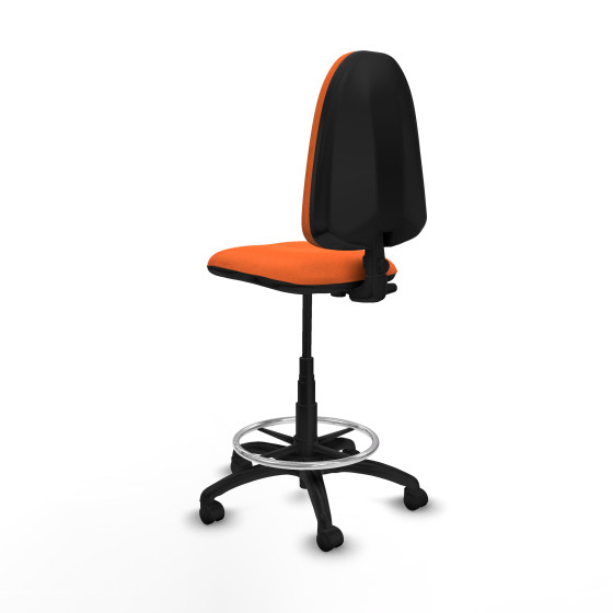Taburete Aýna CP bali naranja base poliamida ruedas nailon 50mm