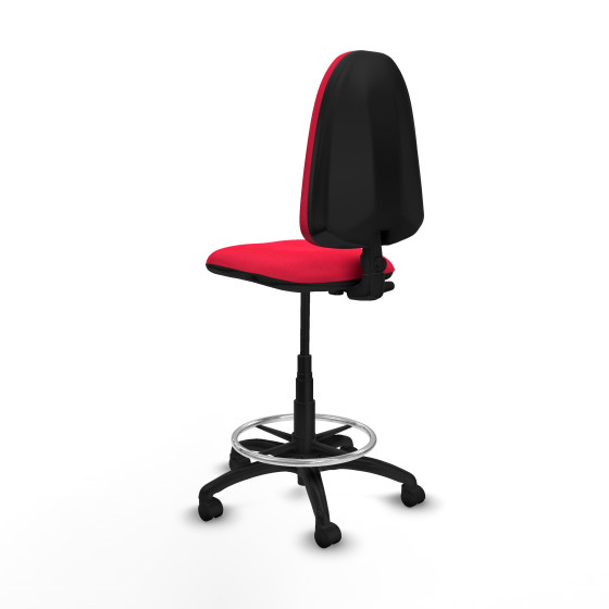 Taburete Aýna CP bali rojo base poliamida ruedas nailon 50mm