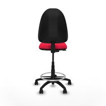 Taburete Aýna CP bali rojo base poliamida ruedas nailon 50mm