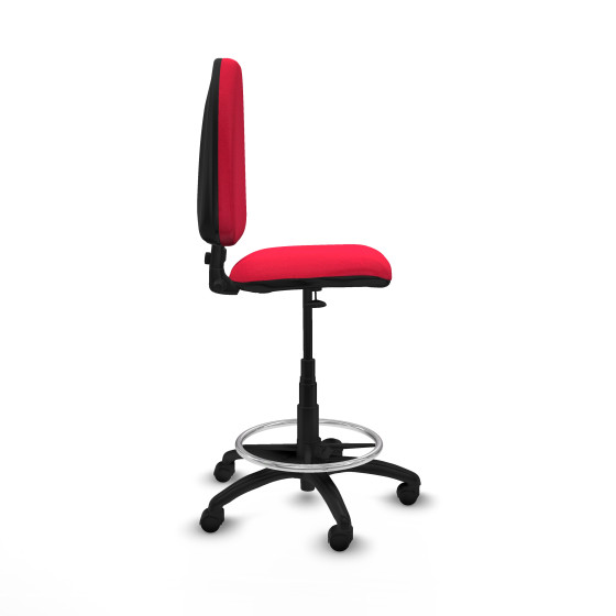 Taburete Aýna CP bali rojo base poliamida ruedas nailon 50mm