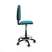 Taburete Aýna CP bali turquesa base poliamida ruedas nailon 50mm