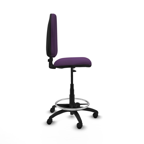 Taburete Aýna CP bali morado base poliamida ruedas nailon 50mm