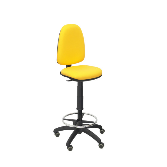 Taburete Aýna bali amarillo ruedas de parqué