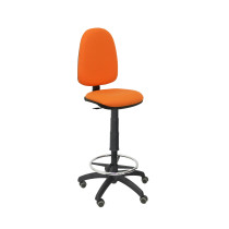 Taburete Aýna bali naranja ruedas de parqué