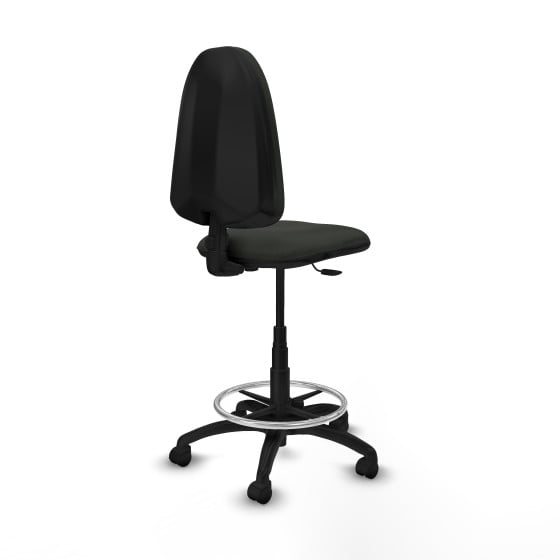 Taburete Aýna CP bali negro base poliamida ruedas nailon 50mm
