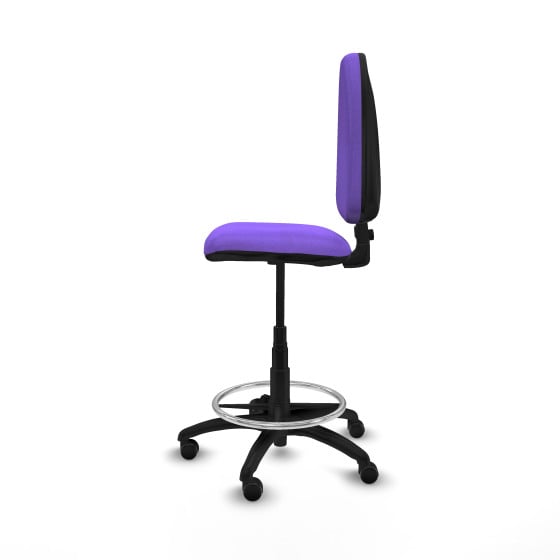 Taburete Aýna CP bali lila base poliamida ruedas engomadas 50mm