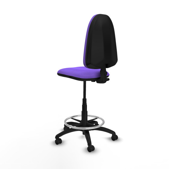 Taburete Aýna CP bali lila base poliamida ruedas engomadas 50mm