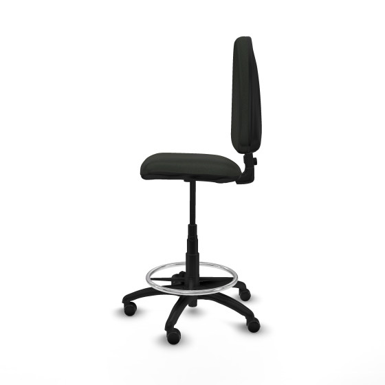 Taburete Aýna CP bali negro base poliamida ruedas engomadas 50mm