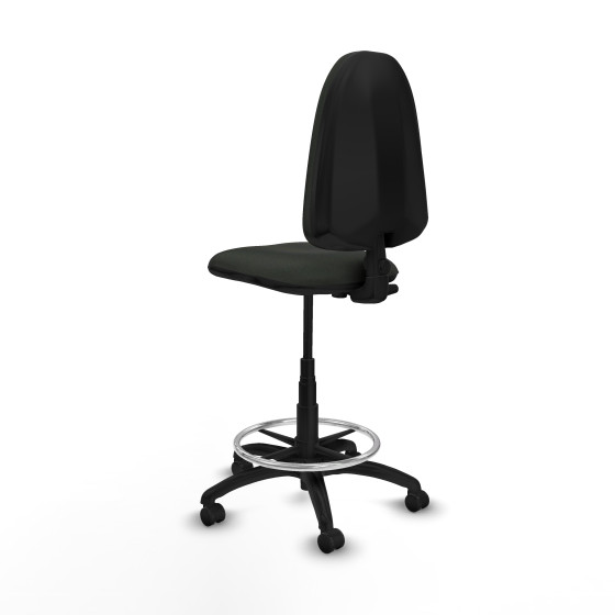 Taburete Aýna CP bali negro base poliamida ruedas engomadas 50mm