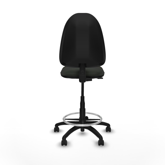 Taburete Aýna CP bali negro base poliamida ruedas engomadas 50mm