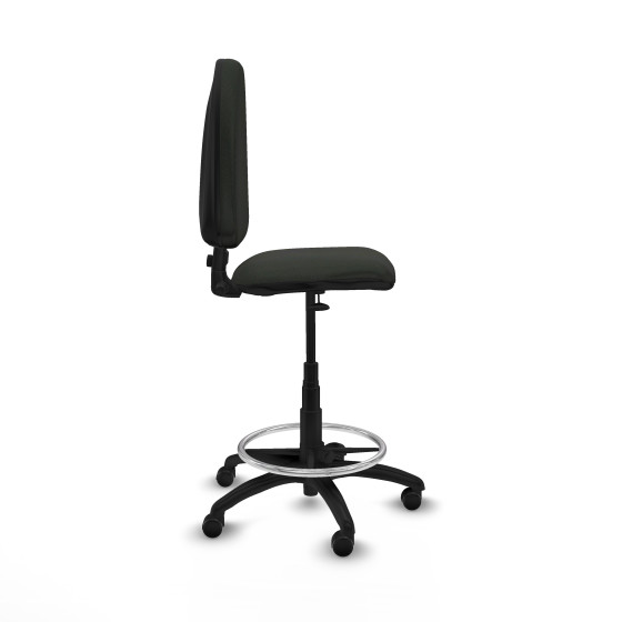 Taburete Aýna CP bali negro base poliamida ruedas engomadas 50mm