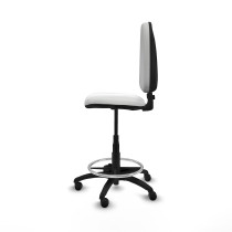 Taburete Aýna CP bali blanco base poliamida ruedas engomadas 50mm