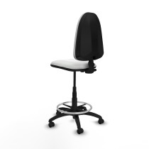 Taburete Aýna CP bali blanco base poliamida ruedas engomadas 50mm