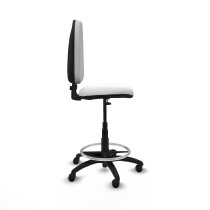 Taburete Aýna CP bali blanco base poliamida ruedas engomadas 50mm