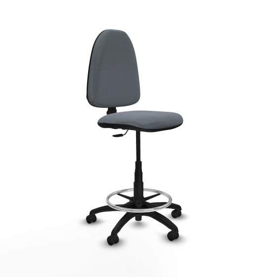 Taburete Aýna CP bali gris base poliamida ruedas engomadas 50mm