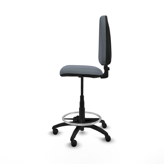 Taburete Aýna CP bali gris base poliamida ruedas engomadas 50mm