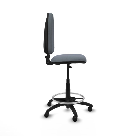 Taburete Aýna CP bali gris base poliamida ruedas engomadas 50mm