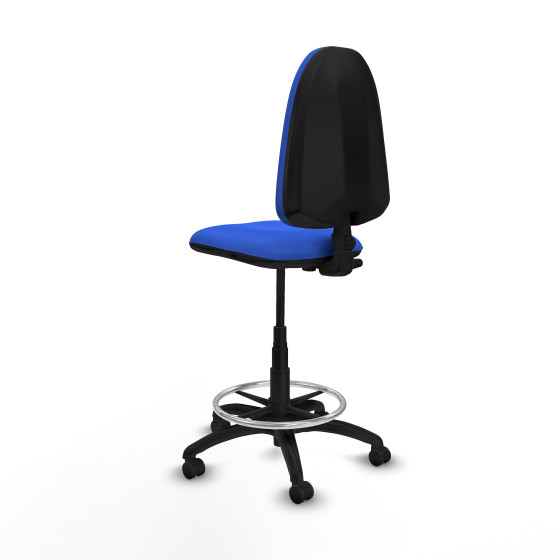 Taburete Aýna CP bali azul base poliamida ruedas engomadas 50mm