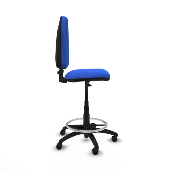 Taburete Aýna CP bali azul base poliamida ruedas engomadas 50mm