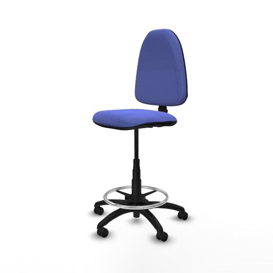 Taburete Aýna CP bali azul claro base poliamida ruedas engomadas 50mm