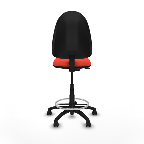 Taburete Aýna CP bali naranja oscuro base poliamida ruedas engomadas 50mm