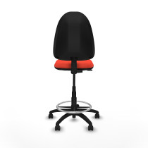 Taburete Aýna CP bali naranja oscuro base poliamida ruedas engomadas 50mm