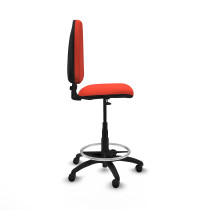 Taburete Aýna CP bali naranja oscuro base poliamida ruedas engomadas 50mm