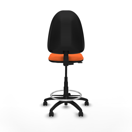 Taburete Aýna CP bali naranja base poliamida ruedas engomadas 50mm
