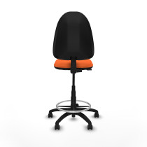 Taburete Aýna CP bali naranja base poliamida ruedas engomadas 50mm