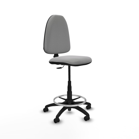 Taburete Aýna CP bali gris claro base poliamida ruedas engomadas 50mm