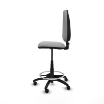 Taburete Aýna CP bali gris claro base poliamida ruedas engomadas 50mm
