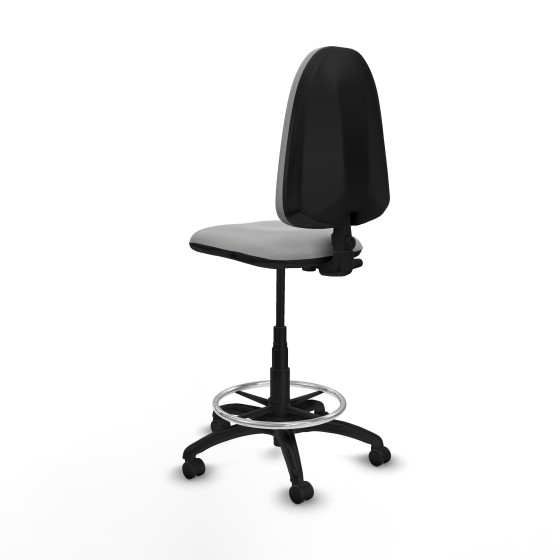 Taburete Aýna CP bali gris claro base poliamida ruedas engomadas 50mm