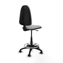 Taburete Aýna CP bali gris claro base poliamida ruedas engomadas 50mm