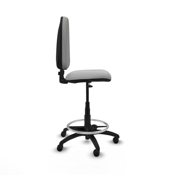 Taburete Aýna CP bali gris claro base poliamida ruedas engomadas 50mm