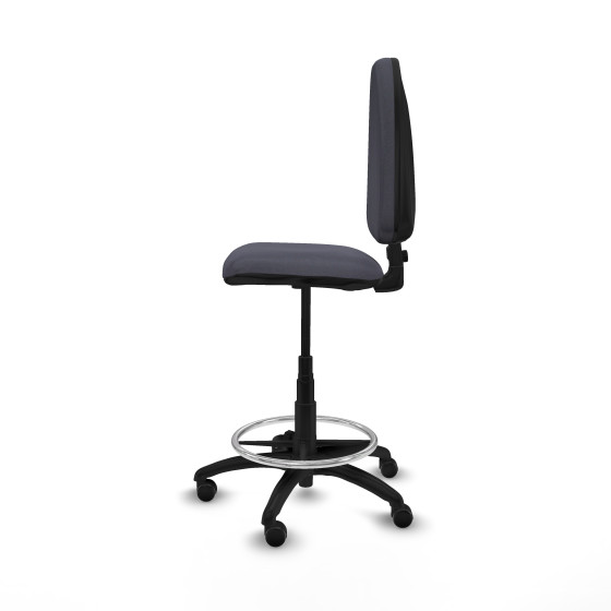 Taburete Aýna CP bali gris oscuro base poliamida ruedas engomadas 50mm