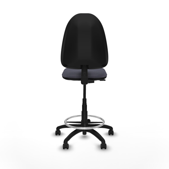 Taburete Aýna CP bali gris oscuro base poliamida ruedas engomadas 50mm