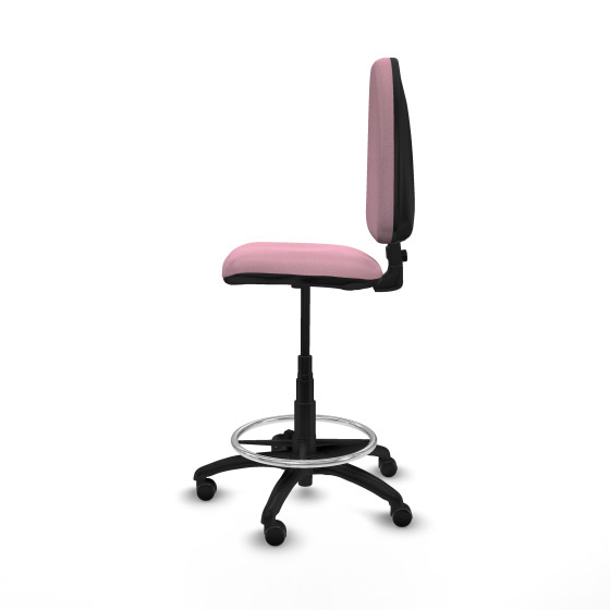 Taburete Aýna CP bali rosa base poliamida ruedas engomadas 50mm