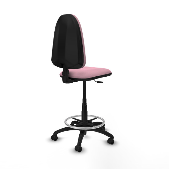 Taburete Aýna CP bali rosa base poliamida ruedas engomadas 50mm
