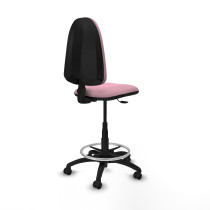 Taburete Aýna CP bali rosa base poliamida ruedas engomadas 50mm