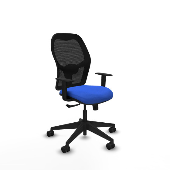 Alocén sincro malla negra bali azul brazos 1D base piramidal  ruedas nailon 65mm