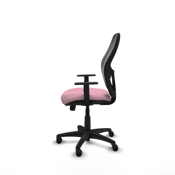Alocén sincro malla negra bali rosa brazos 1D base poliamida  ruedas engomadas 50mm