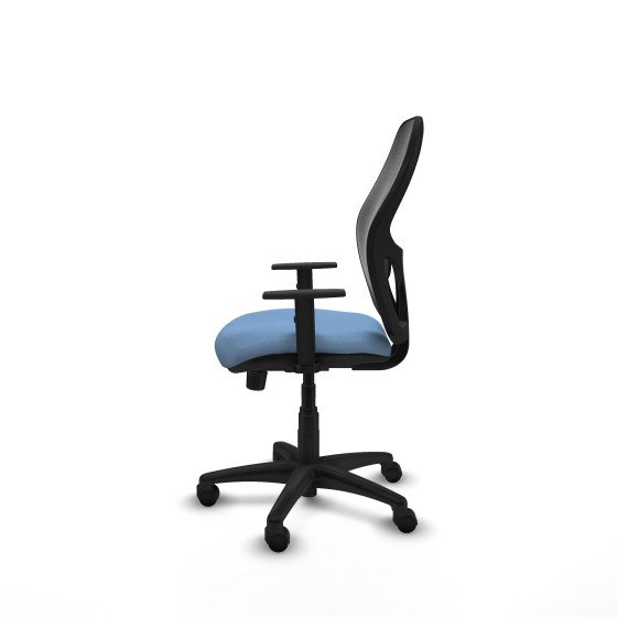Alocén sincro malla negra bali azul cielo brazos 1D base poliamida  ruedas nailon 50mm