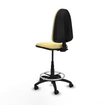 Taburete Aýna CP similpiel crema base poliamida ruedas nailon 50mm