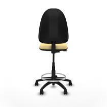Taburete Aýna CP similpiel crema base poliamida ruedas nailon 50mm