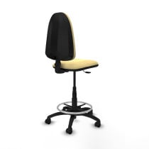 Taburete Aýna CP similpiel crema base poliamida ruedas nailon 50mm