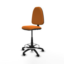Taburete Aýna CP similpiel naranja base poliamida ruedas nailon 50mm